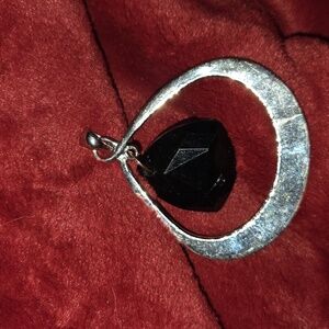 Silver And Black Necklace Pendent